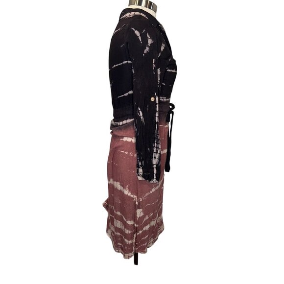 J. GEE Women's Dress Size Small Muli Color Long Sleeve Tie Waist - Picture 7 of 15